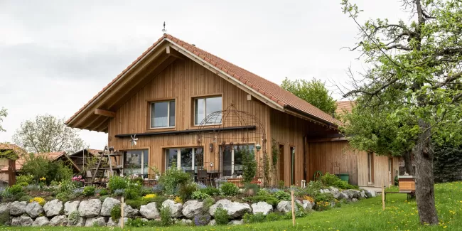 Neubau Stöckli aus Truberholzelemente in Gysestein